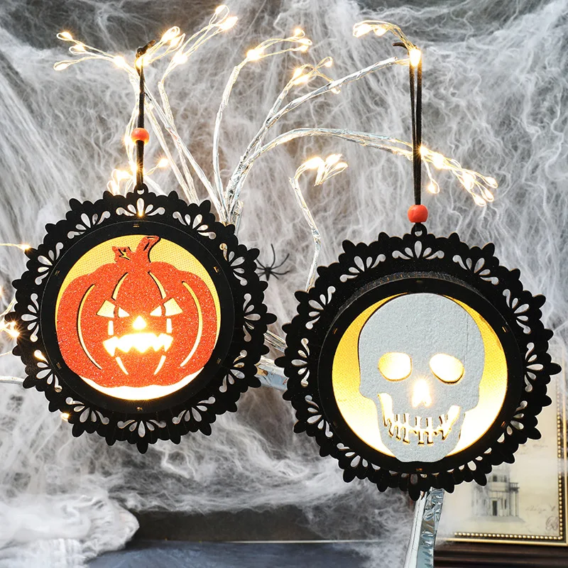 Nieuwe Halloween Pompoen/Kat Lamp Jurk Up Rekwisieten Leuk Led Lichtgevende Schedel/Uil Lamp Opknoping Spook Festival Scene Decoratie Cadeau