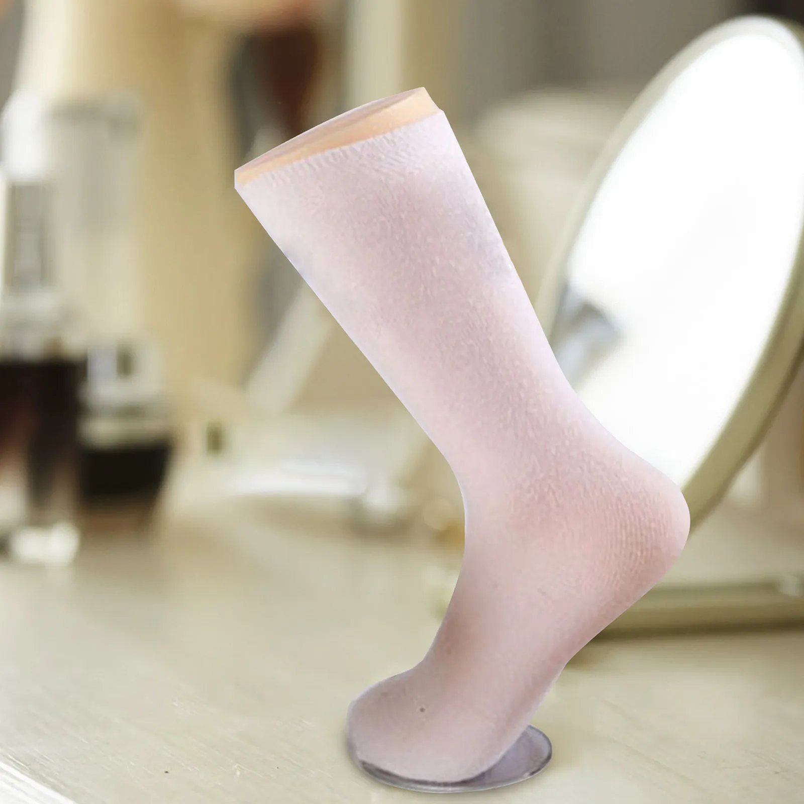 Maniquí de pie de vinilo con forma de pie de mujer, material engrosado, soporte de exhibición para calcetines, tobilleras, joyas, zapatos, modelo de pie para calcetines
