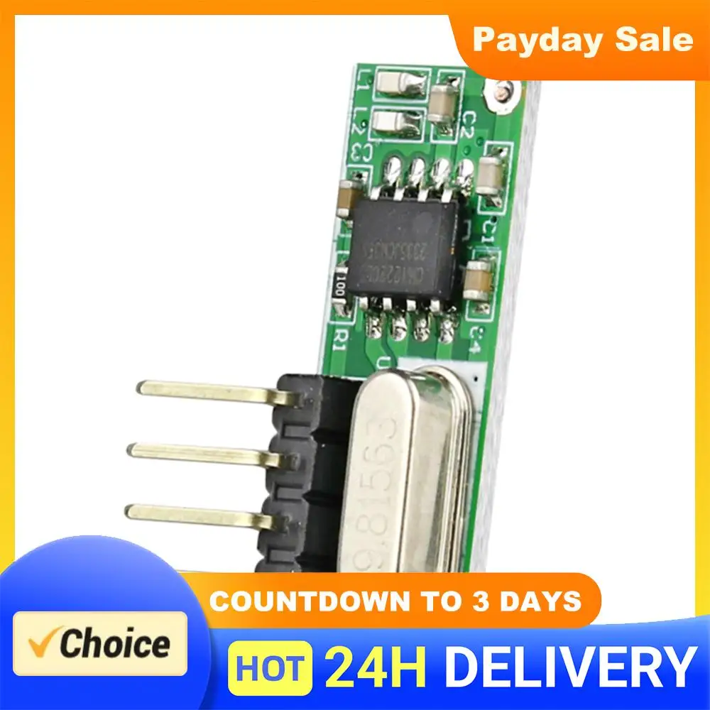 315MHz/433MHz RF Wireless Module Superheterodyne RF Receiver Module 3.3V-5.5V DIY Wireless RF Receiver with Antenna for Arduino