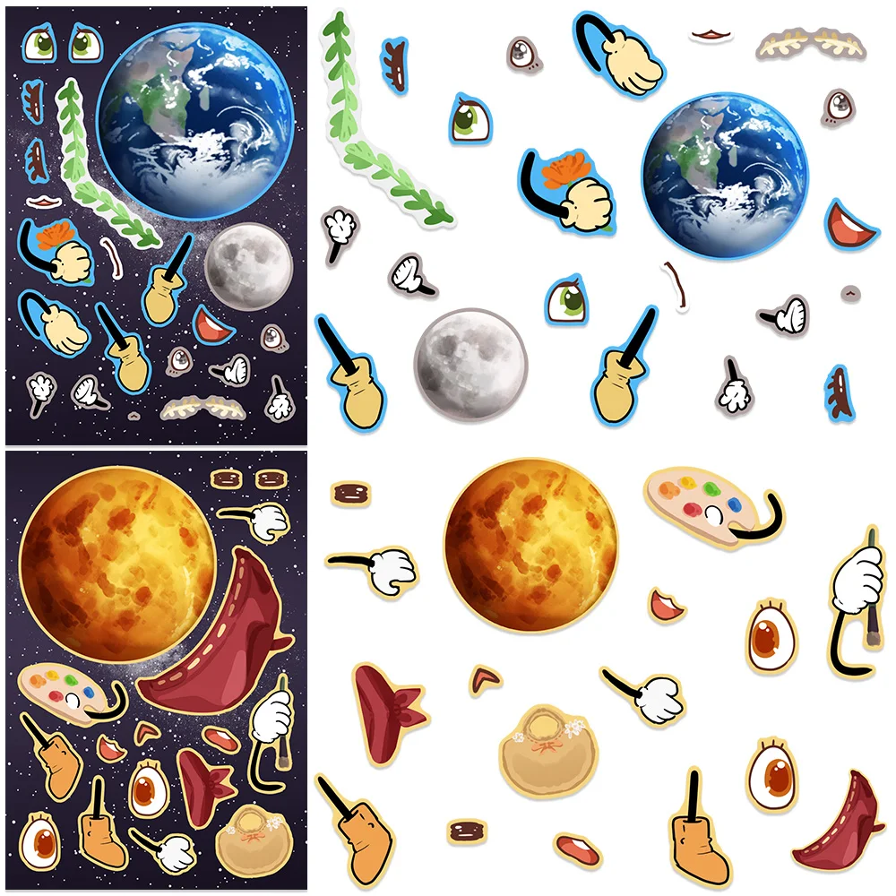 32 Blatt lustige Stern DIY Puzzle Aufkleber Cartoon coole Universum Aufkleber Laptop Tasse Notebook Koffer Telefon Fall Kind Mädchen Spielzeug Mädchen