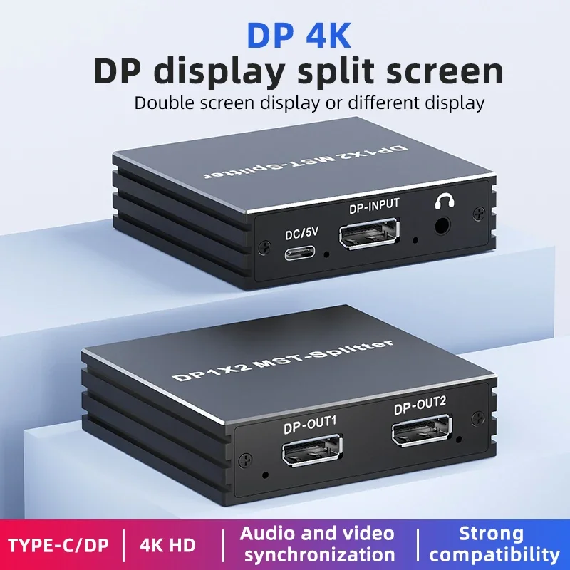 �y�Z�[�����z4K 60Hz DisplayPort�X�v���b�^�[ 1����2�o�� DP 1.4 MST�n�u 1x2 DP��HDMI�Ɋg�� �f���A�����j�^�[�Ή� �f�X�N�g�b�v�r�f�I�J�[�h����TV���j�^�[��