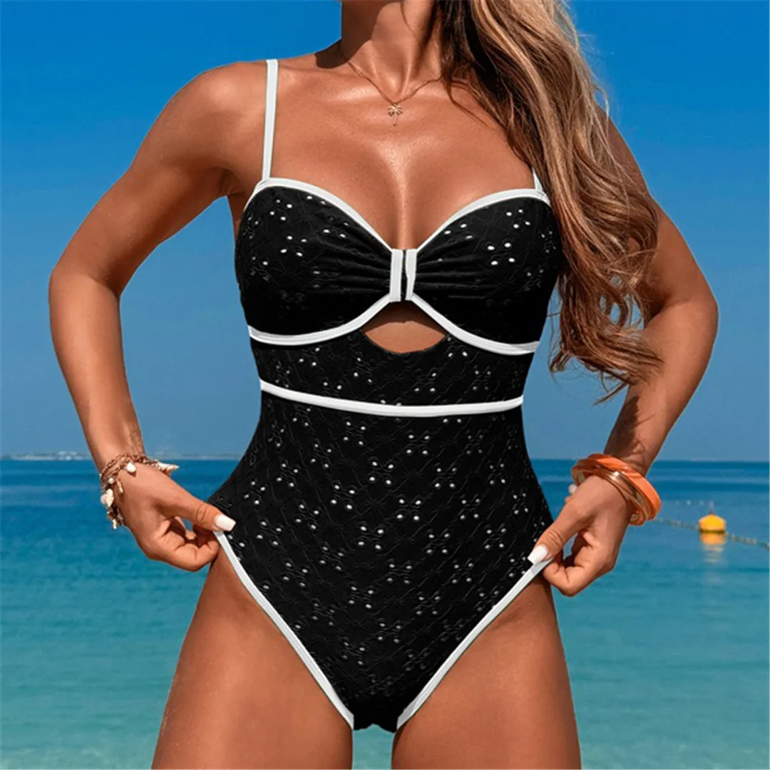 XS - XL 2026 Cut-Out Aushöhlung Damen-Badeanzug Einteiliger Badeanzug für Frauen mit hohem Beinausschnitt Monokini Badebekleidung Badeanzug V6996 – Detail 7