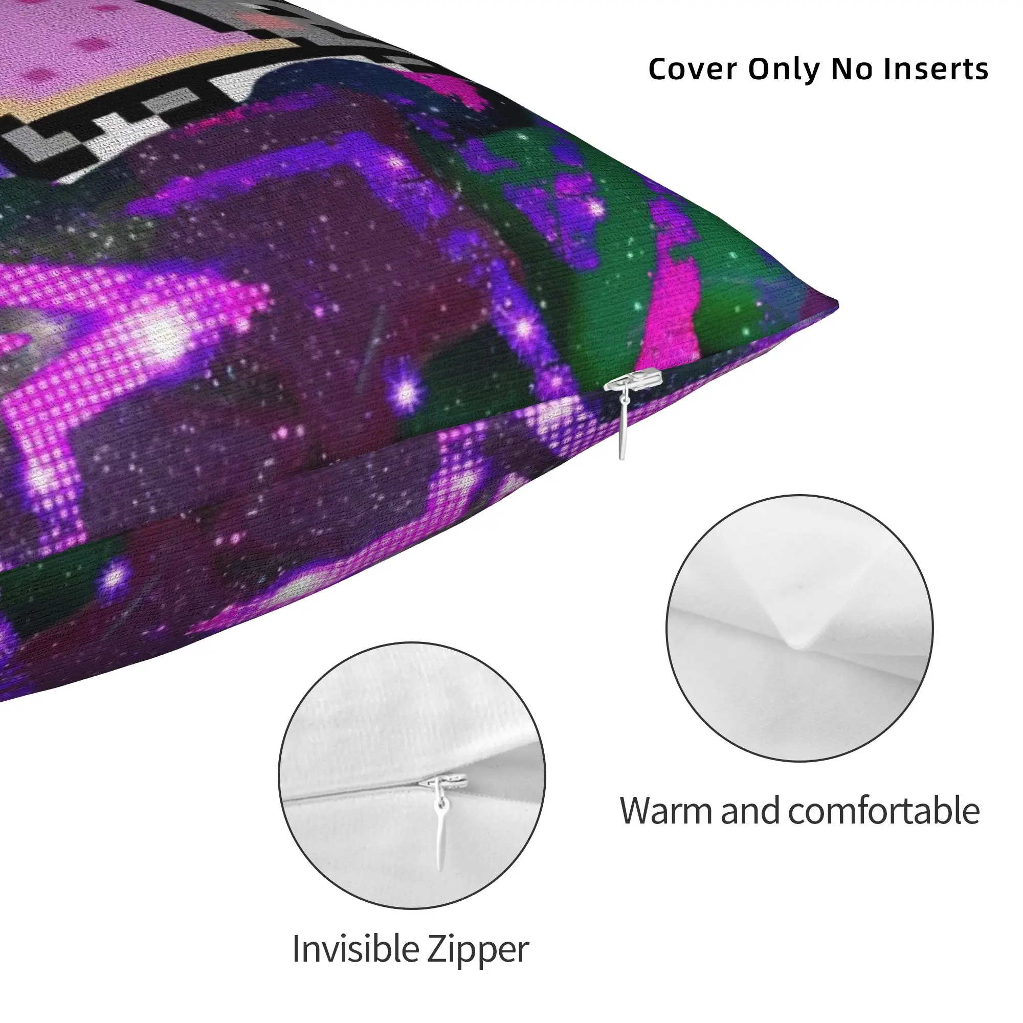 Nyan-Cats Rainbow Funny Game Pillowcase Soft Polyester Cushion Cover Gift Internet Meme Throw Pillow Case Cover Home Zipper