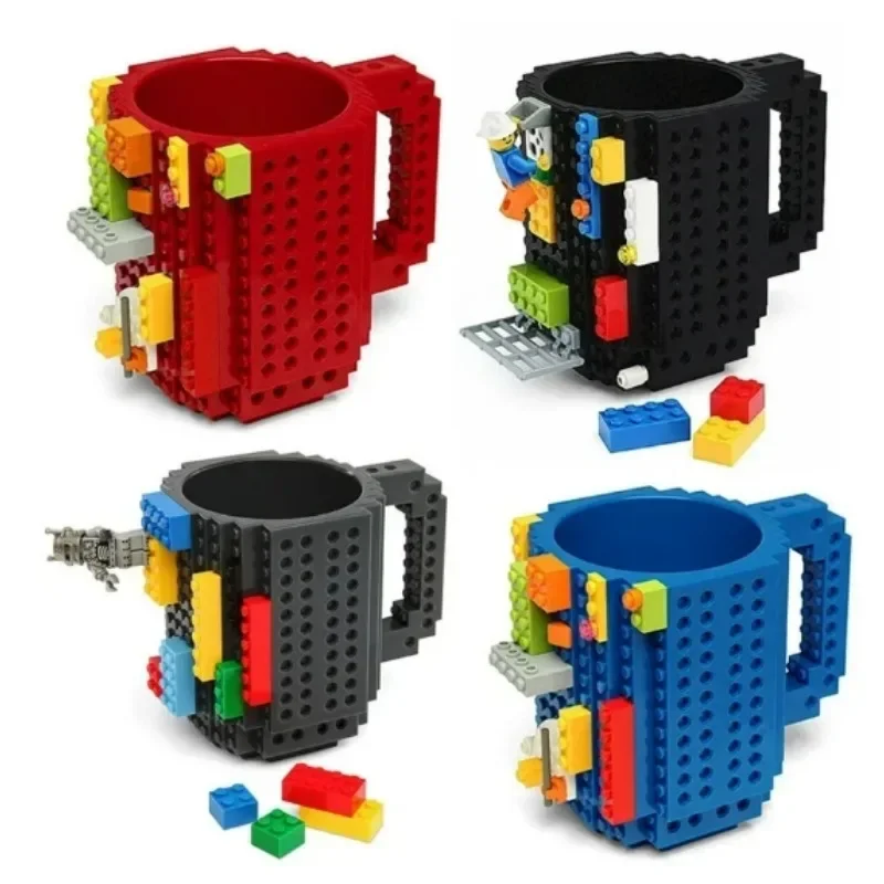 Caneca de tijolo criativa, Copos de café com leite, Água potável para design de blocos de construção Lego, 350ml