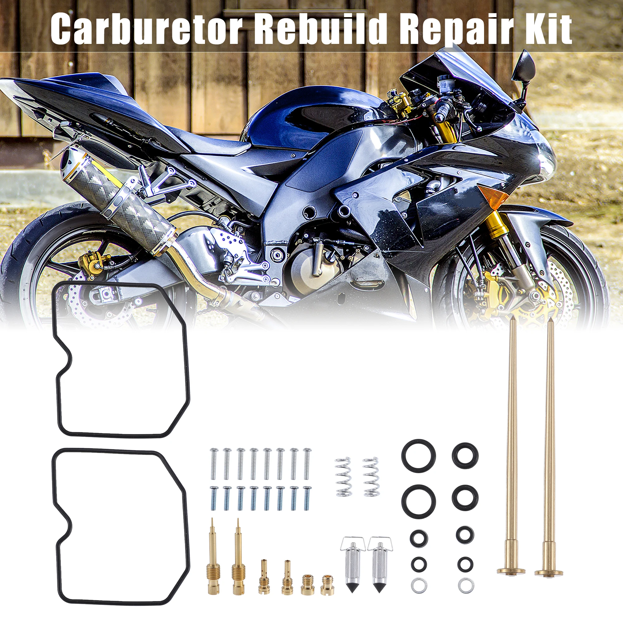 Motoforti Carburetor Repair Rebuild Parts Kit for Kawasaki Ninja 250R 1988 1989 1990 1991 1992 1993 1994 1995 1996 1997-2007