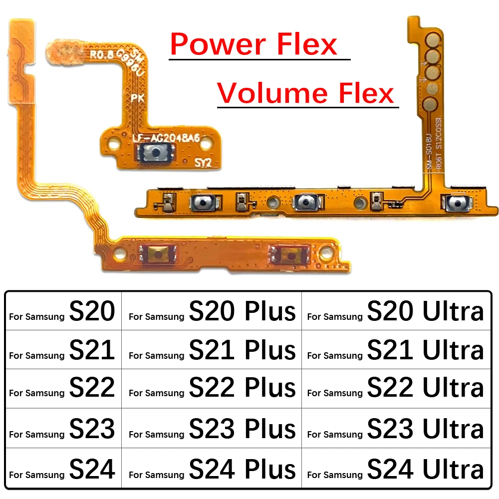 

New Power On Off Volume Side Button Key Flex Cable For Samsung S20 S21 S22 S23 S24 Plus Ultra Fe