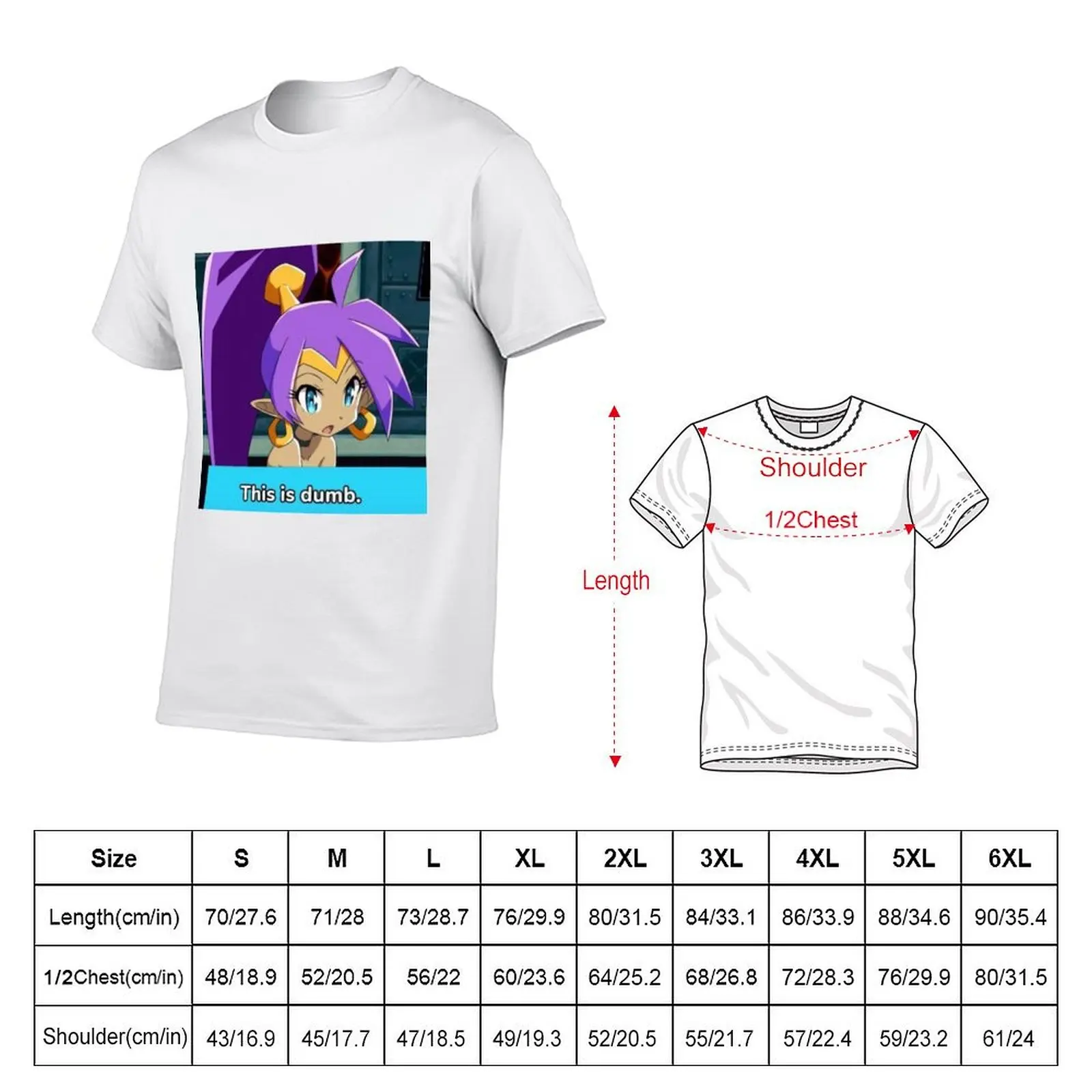 Anime Shantae 'This is dumb' Meme T-Shirt cotton t shirt man t shirts for man graphic funny t shirts cotton 100% T-shirt