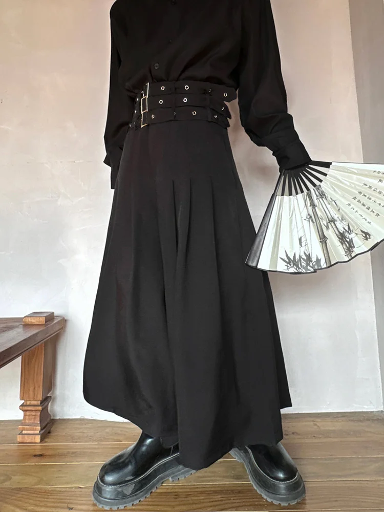 

New Chinese Style Men's Loose Wide Leg Suit Pants Japanese Fashion Sensation Drapey Comfortable Casual Trousers for Men