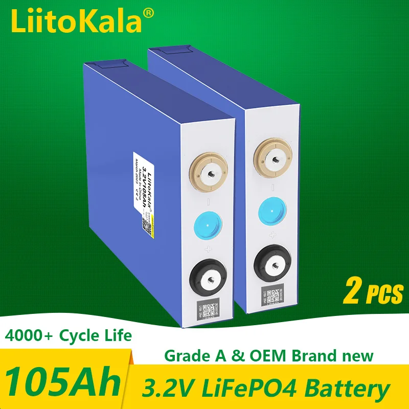 1-2PCS LiitoKala 3,2V 100Ah 105Ah 30Ah 50Ah lifepo4 batterie 12V 24V 48V elektrische RV Golf auto im freien solar energie Wiederaufladbare