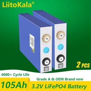 1-2 Buah LiitoKala 3.2 v 105Ah 30Ah 50Ah Baterai LiFePO4 penguras tinggi untuk DIY Kendaraan Listrik Inverter Surya 12V Kereta golf C oach 10 baterai 50ah penjualan terbaik - №