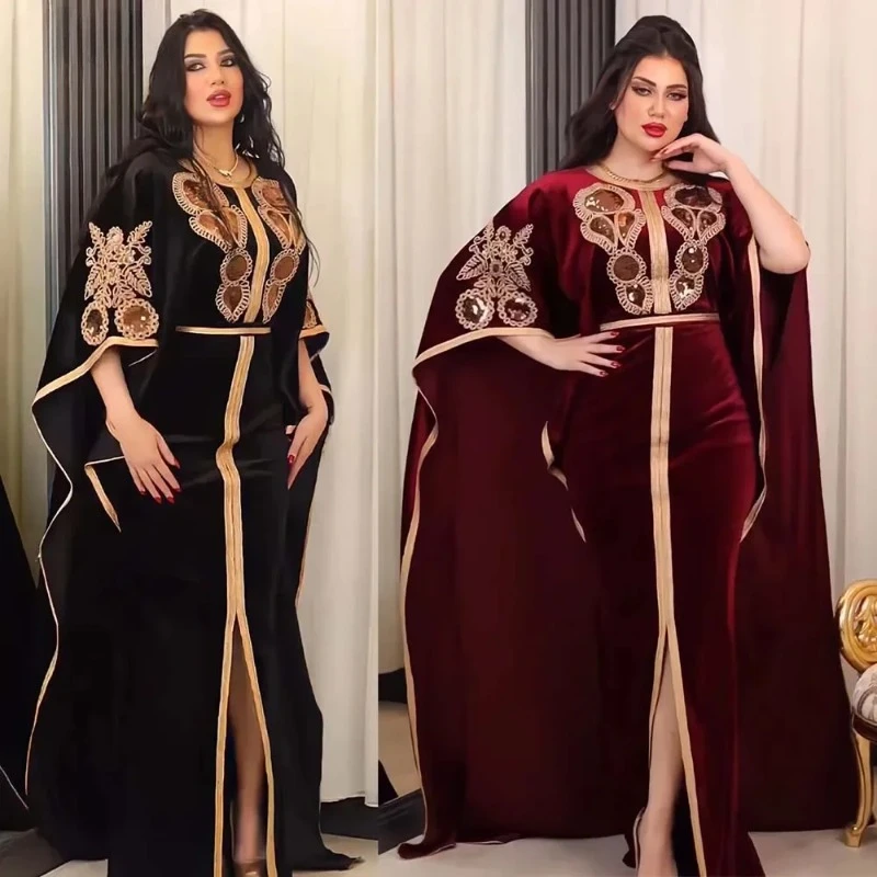 

Moroccan Caftan Ramadan Luxury Party Muslim Abaya Dress for Women Elegant Islamic Jalabiya Marocain Clothes Turkey Dresses Robe