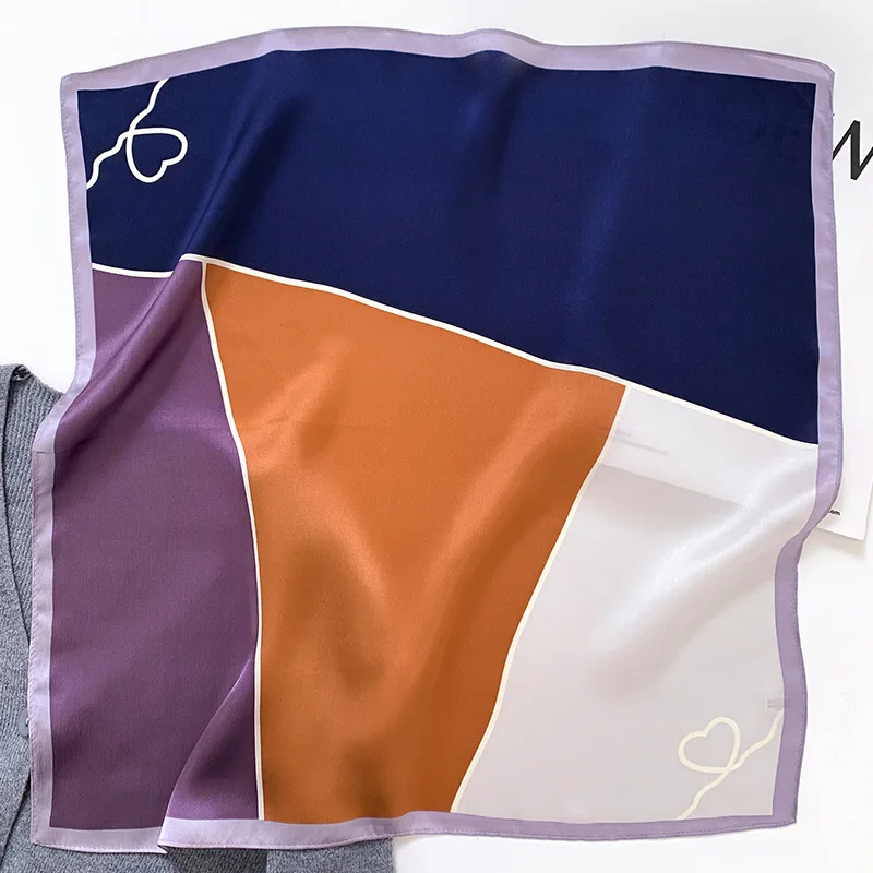 Nuova sciarpa 100% Bandana di seta sciarpe quadrate da donna avvolgere fazzoletto di gelso moda primavera lusso fascia di alta qualità scialli Hijab