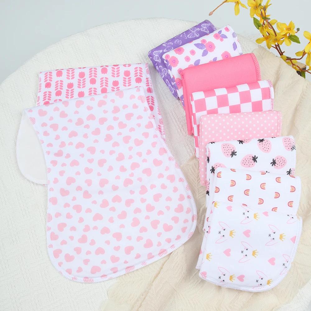 

10 штук, особо впитывающие салфетки для выгузывания младенцев для девочек, большие мягкие салфетки для выгузывания новорожденных, милые салфетки с принтом для вытирания молока и срыгивания