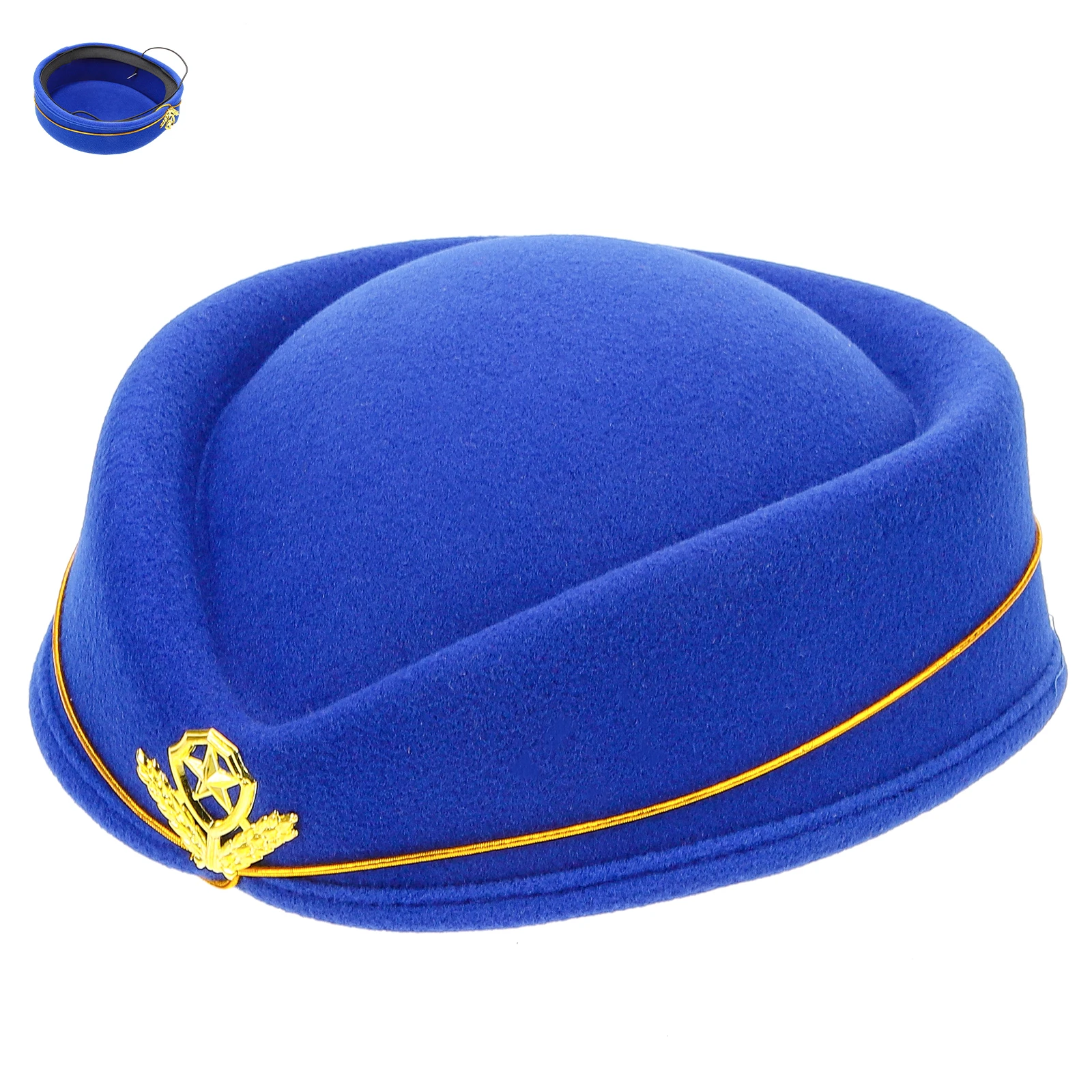 

Woolen Stewardess Hat Cap Flight Attendant Costume Party Fashion Show Tea Party Easter Church Cosplay Accessory Halloween New