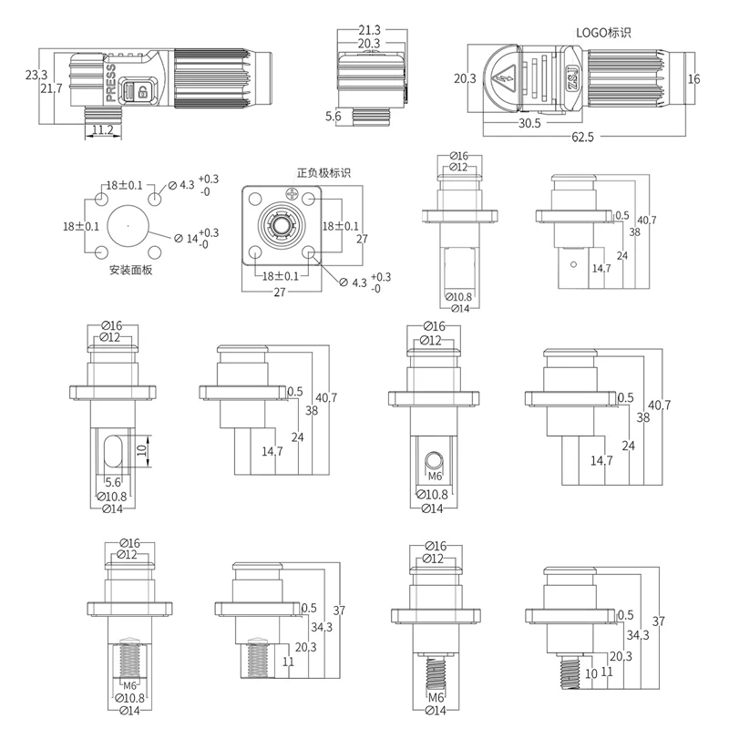DC 120A 1000V Energy Storage Connector  Waterproof Tithium Battery Pack Connector Photovoltaic Power Station Quick Straight Plug