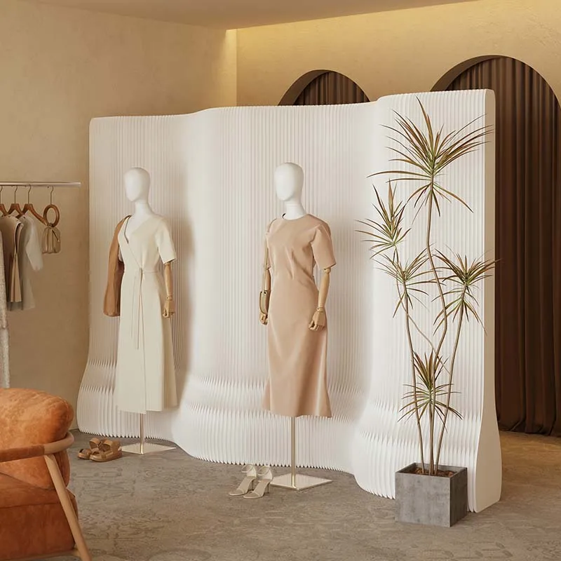 Cloud Room Divider Folding Portable Wedding Display Shelf Against Wall Exhibition Store  Display Rack