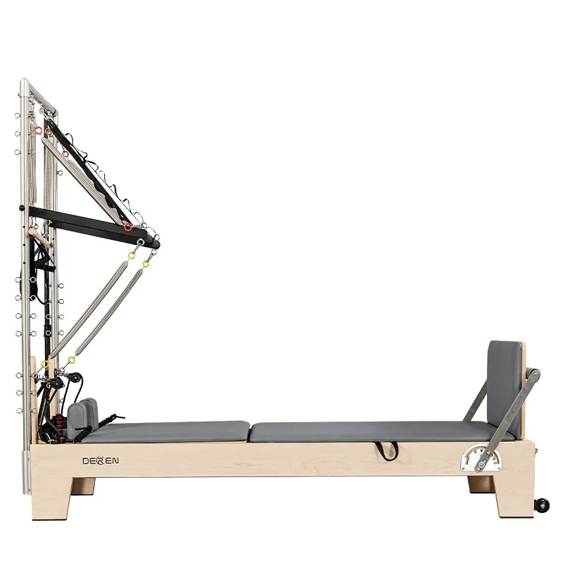 

Studio OEM 2-in-1 Oak Wood Pilates Reformer Bed, Best Qualified Core Training Machine with Tower
