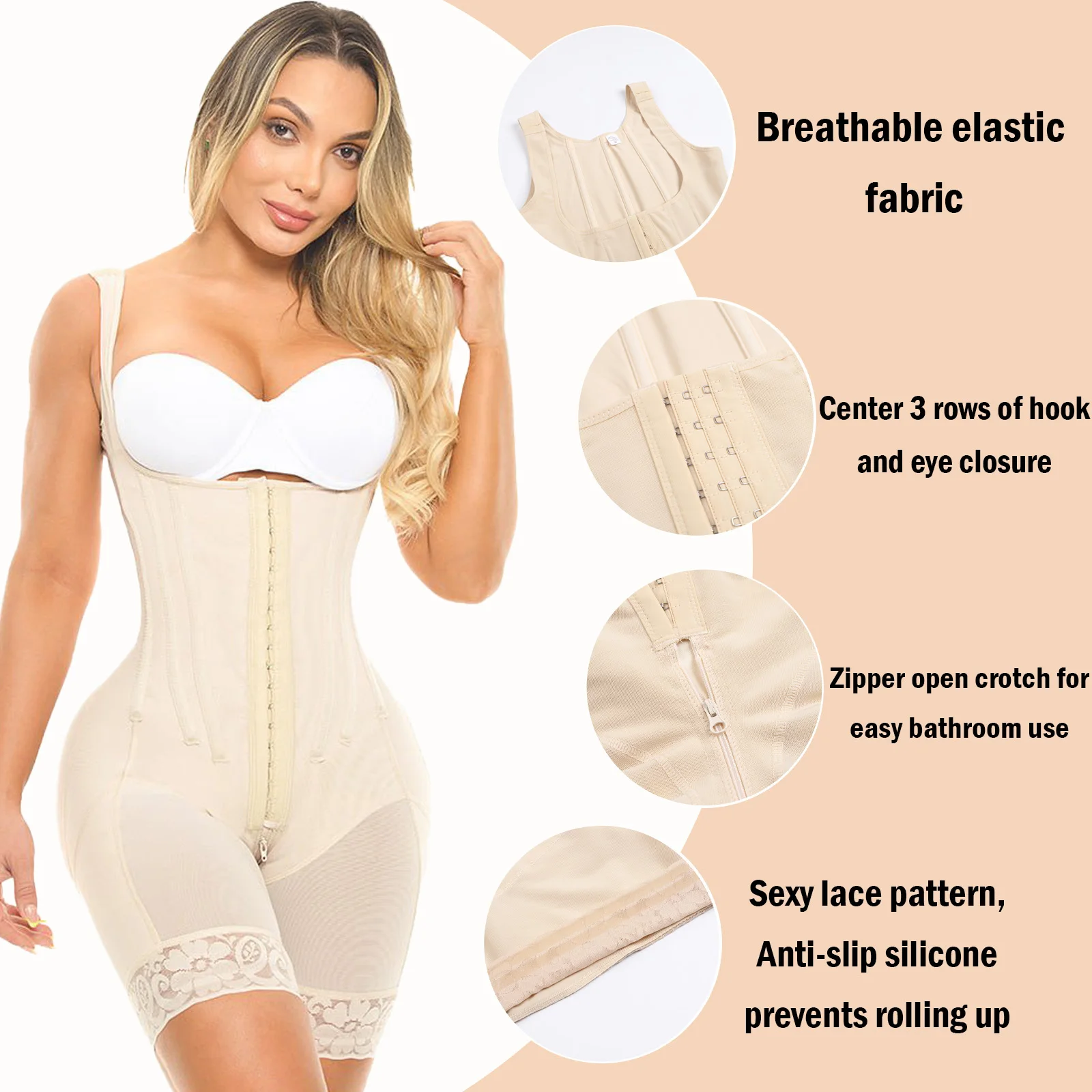 Fajas Colombiana-Gaine amincissante pour tout le corps, corset post-partum, entraîneur de taille, lève-fesses, vêtements saillants, ventre plat,