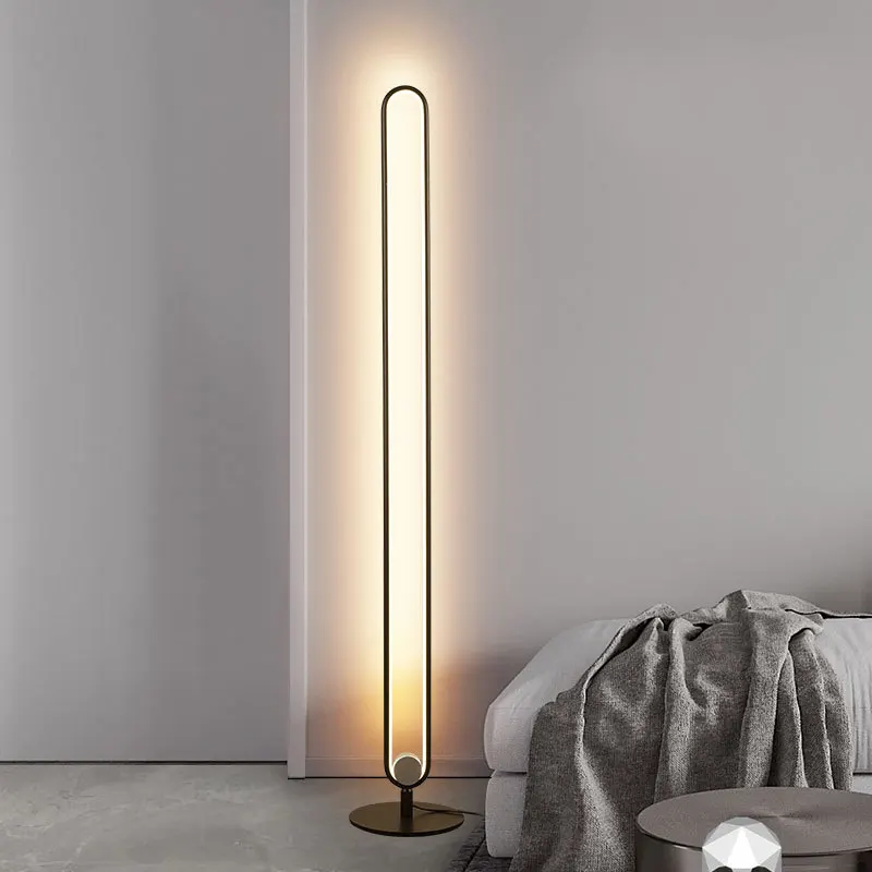 Minimalist Vertical Led Floor Lamp For Bedroom Bedside Living Room Floor Lamps Iron Art Luxury Atmosphere Decor Light Fixture