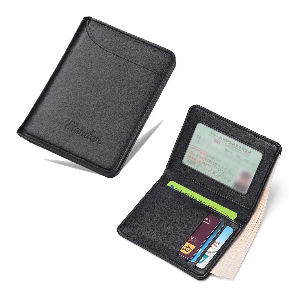 Slim Credit Card PU Leather Men Wallet ID Card Holder Short Leather Purses Bifold Money Clip