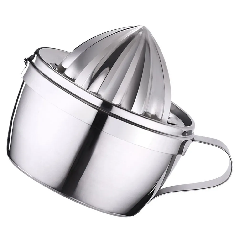 Manual Juicer Stainless Steel Fruit Squeezer Portable Cone Shape Lemon Orange Juice Maker Residue Filter Manual Juicer
