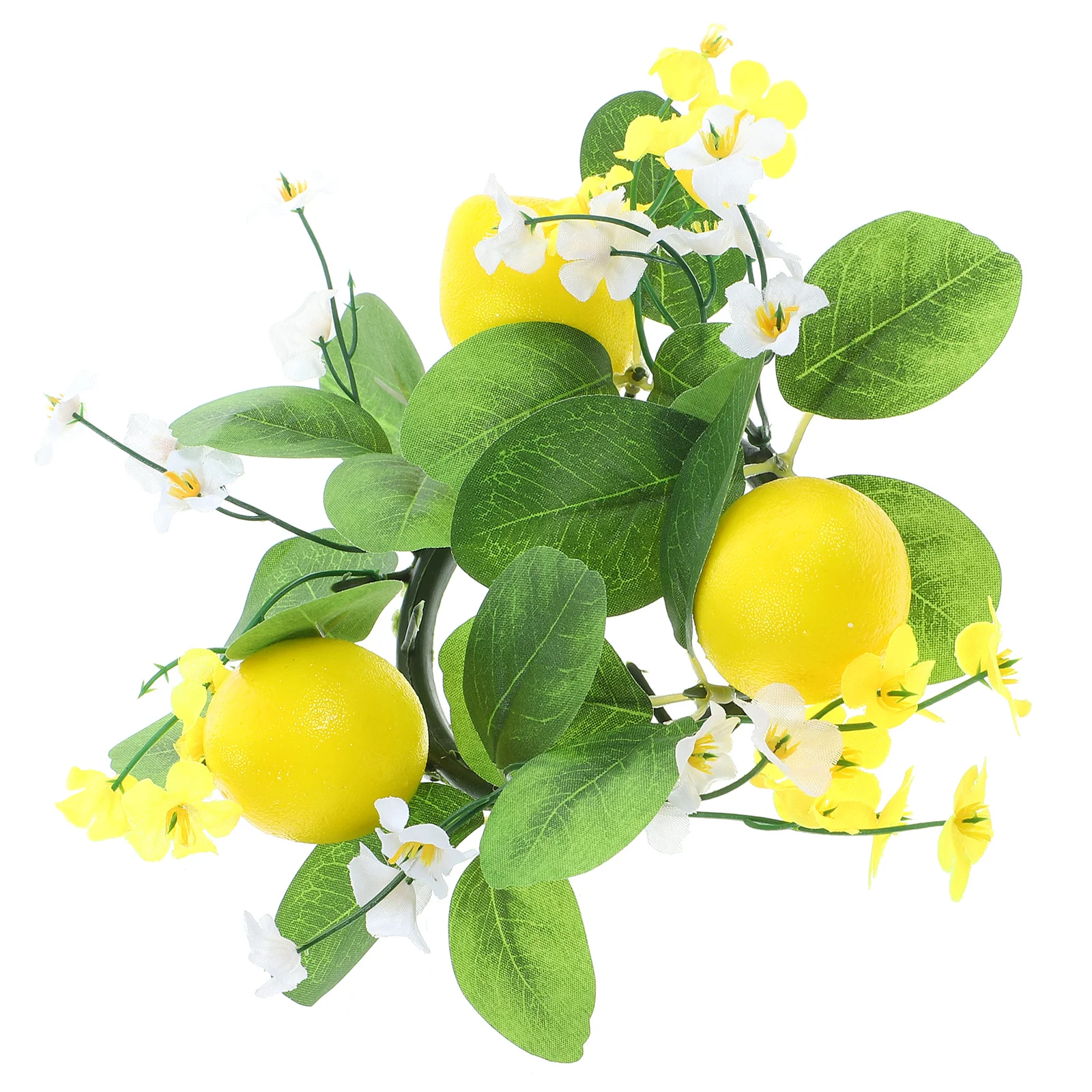 

Fake Lemon Wreath Ring Artificial Leaves Wreath For Party Wedding Decor Tabletop Spring Desktop Decoration
