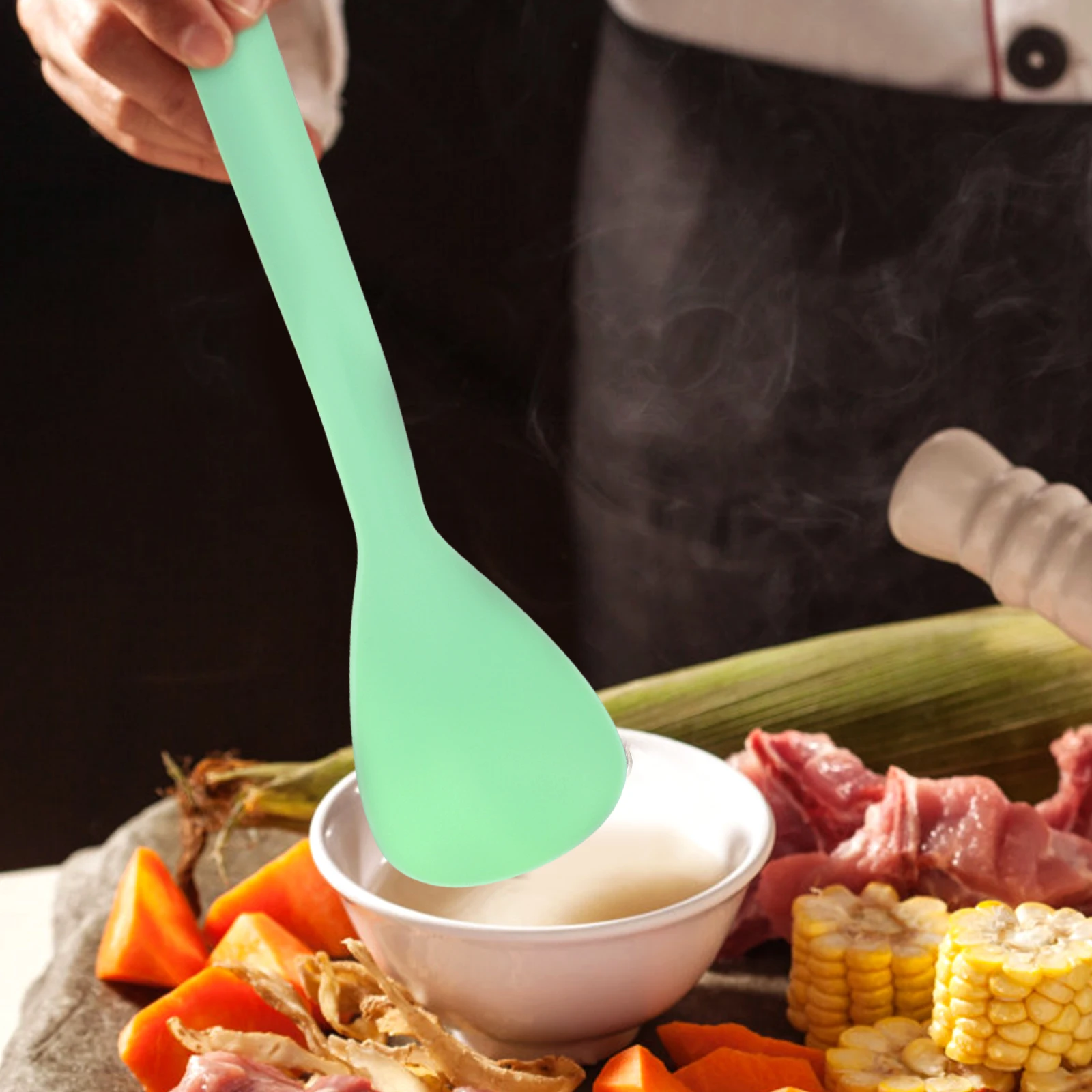 

1Set Nylon Kitchen Cookware Set Food-Grade Spatula Spoon Ladle Ergonomic Design Long-Lasting Daily Use Accessories