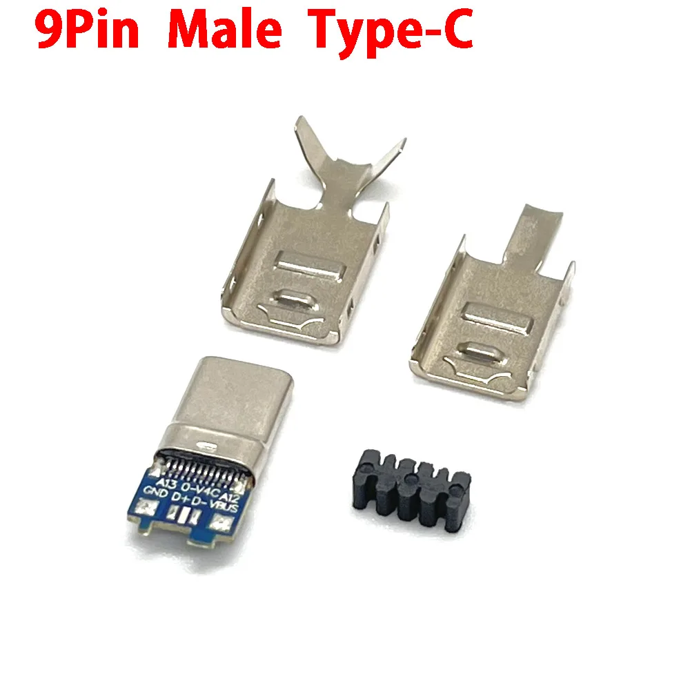 

1set Type C usb3.0 9 Pin fast charging USB Connectors Male Jack Tail Plug Electric Terminals welding DIY data cable accessories