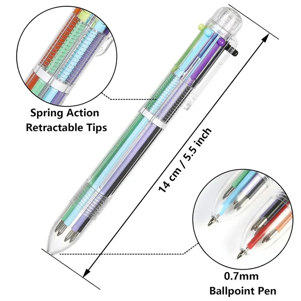 학용품 볼펜, 여러 가지 빛깔의 문구 필기 펜, 부드러운 필기 서명 펜, 6 가지 색상