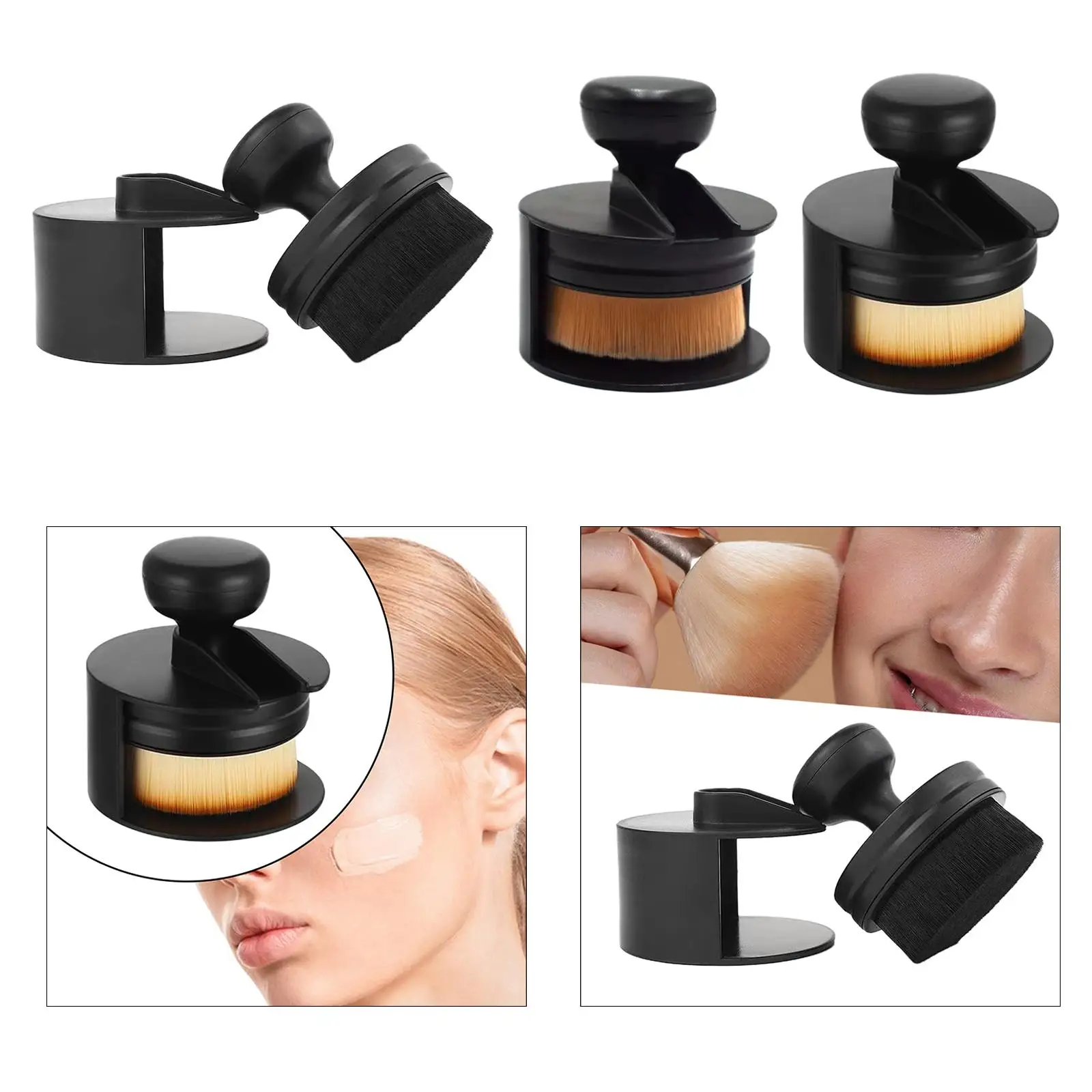 Foundation Brush Draagbare professionele gezichtsmake-upborstel Ronde Kabuki-borstel