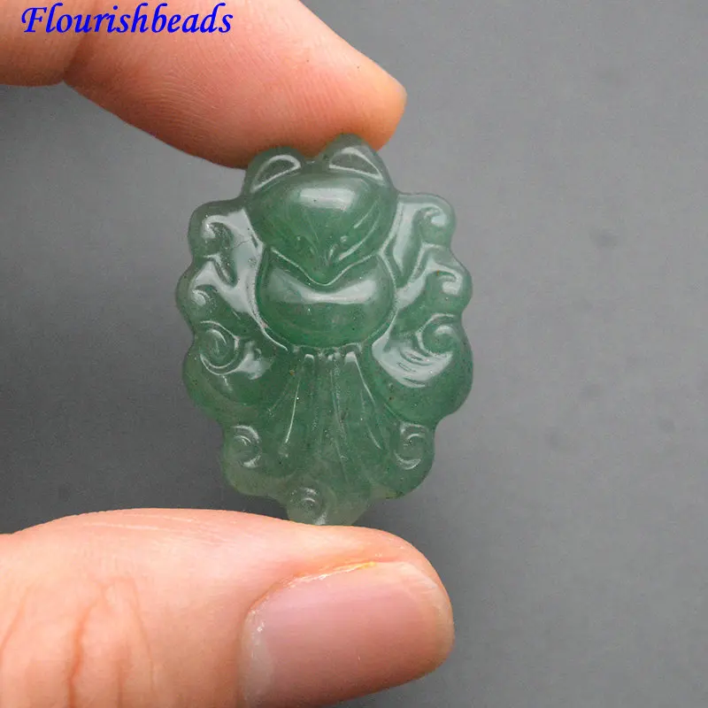 

5шт натуральный зеленый авантюрин резной кулон с девятью хвостами лиса камень