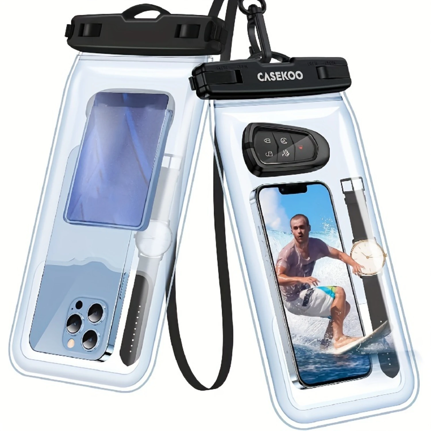 [Never Leak & Anti-Lost Floating Waterproof Phone Pouch [Ultra Large Back-air Bag] 115FT Water Proof Cell Phone Case For  14/13/