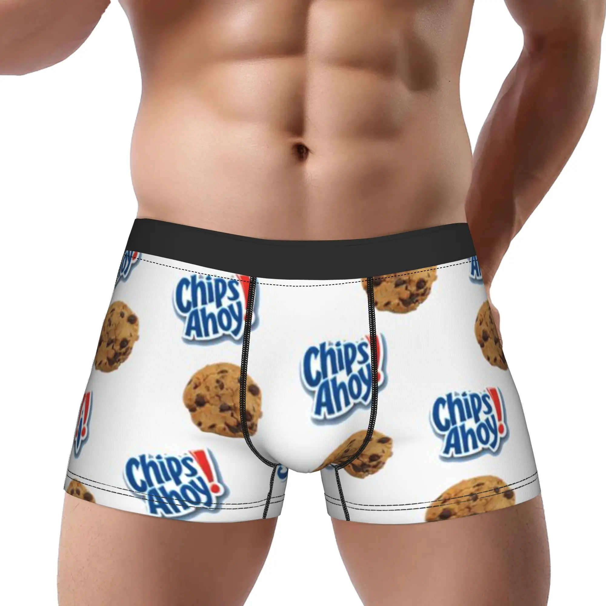 

Синие (5 шт.) трусы-боксеры Chips Ahoy для мужчин, с принтом, мужское нижнее белье