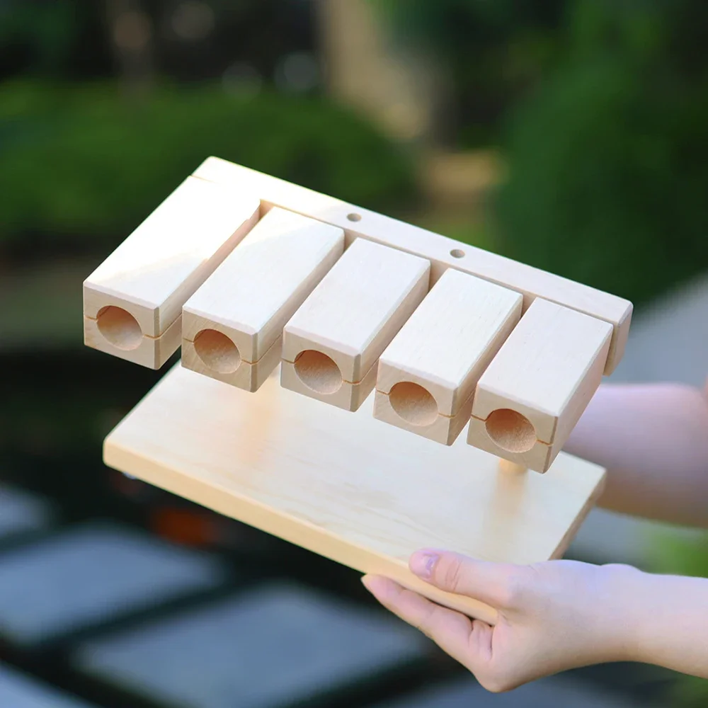 오르프 클래퍼스 우든 피쉬 천연 목재 5음 클래퍼 조기 음악 교육 도구 타악기 액세서리