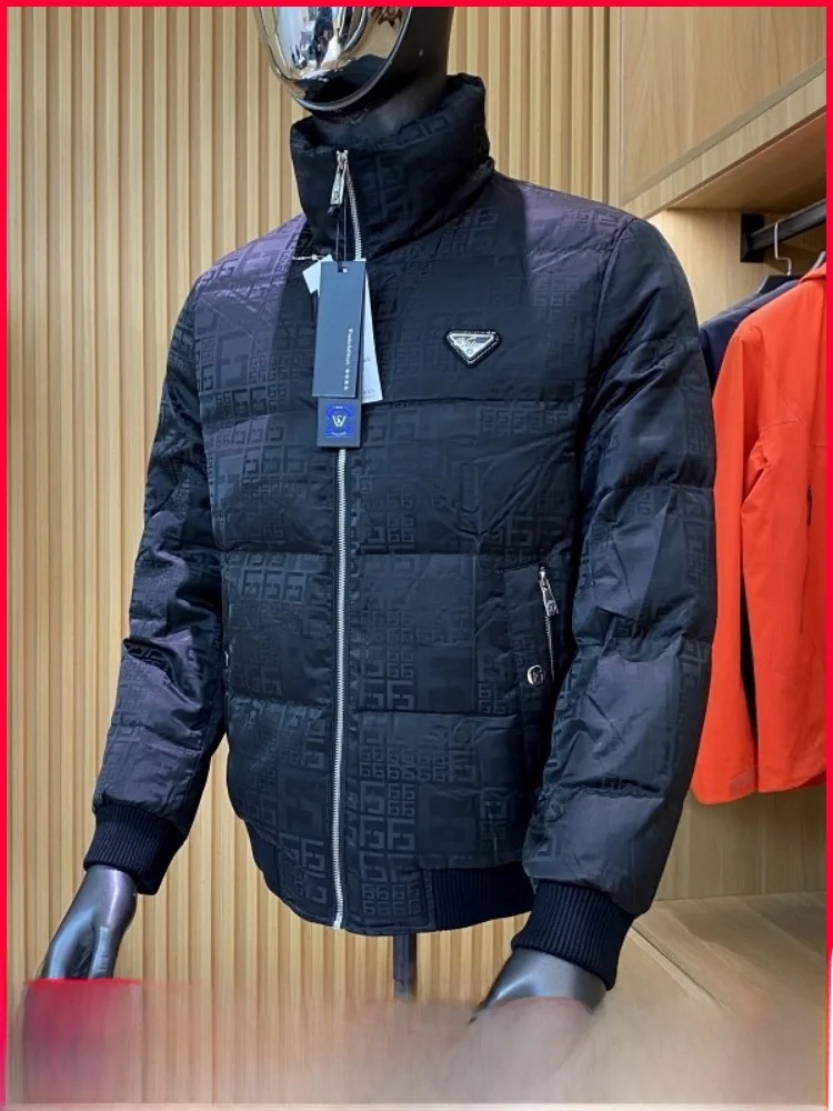 

Thiened Du down Filling Flannel Padded Jaet Men's Winter Casual All-match Stand Collar Zipper Sle Windproof Cozy Poly...