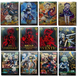 New Goddess Story Genshin Project Keqing Beelzebul Ganyu Qiqi Skp Sp Gp Card Game Collection Children's Toys Birthday Gifts