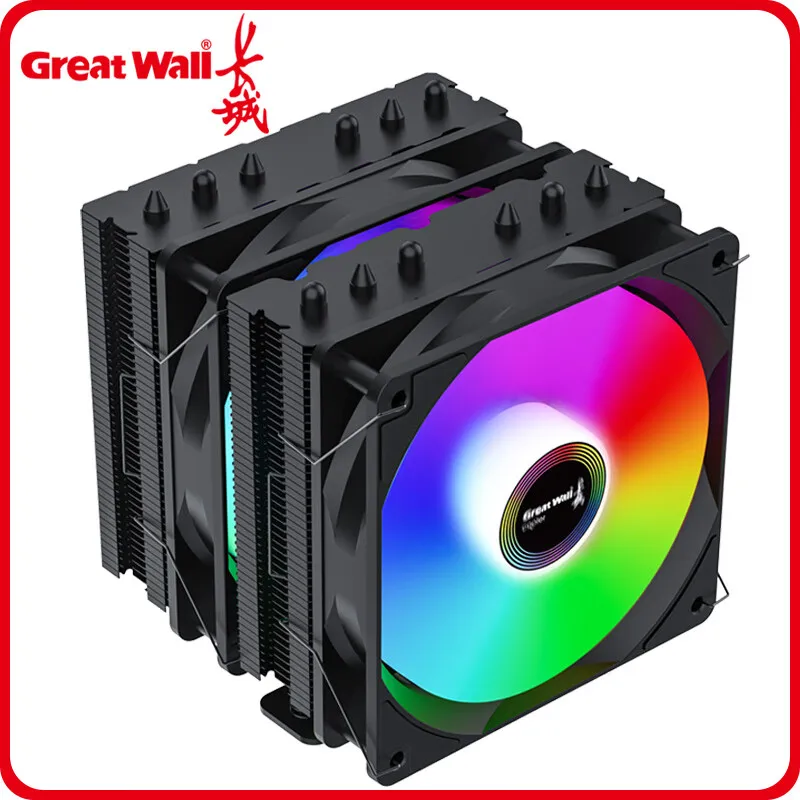 

GreatWall 600 Youth Edition cpu cooler 120mm air cooler fan 5V 3pin ARGB PWM 4pin LGA1700 1151 AM4 computer gaming fan 12V DC