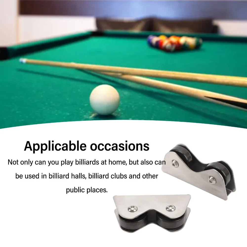 2PCS Stainless Steel Billiard Cue Roller Dual Roller Set With Storage Bag Billiard Cue Straightness Checker Silver