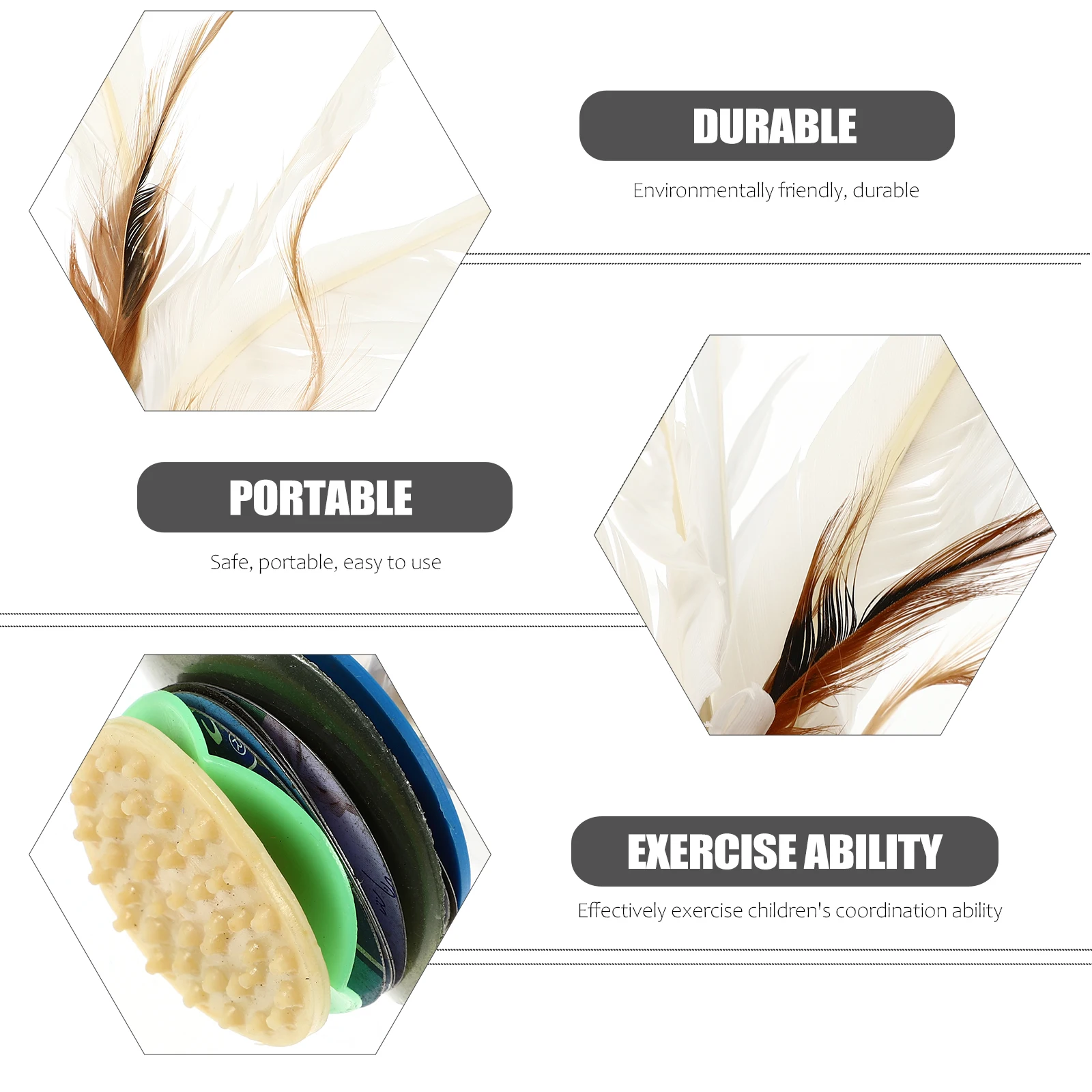

10pcs Fitness Shuttlecock Badminton Goose Durable Kicking Toy Ideal Game Exercise Match Multiplayer Leg