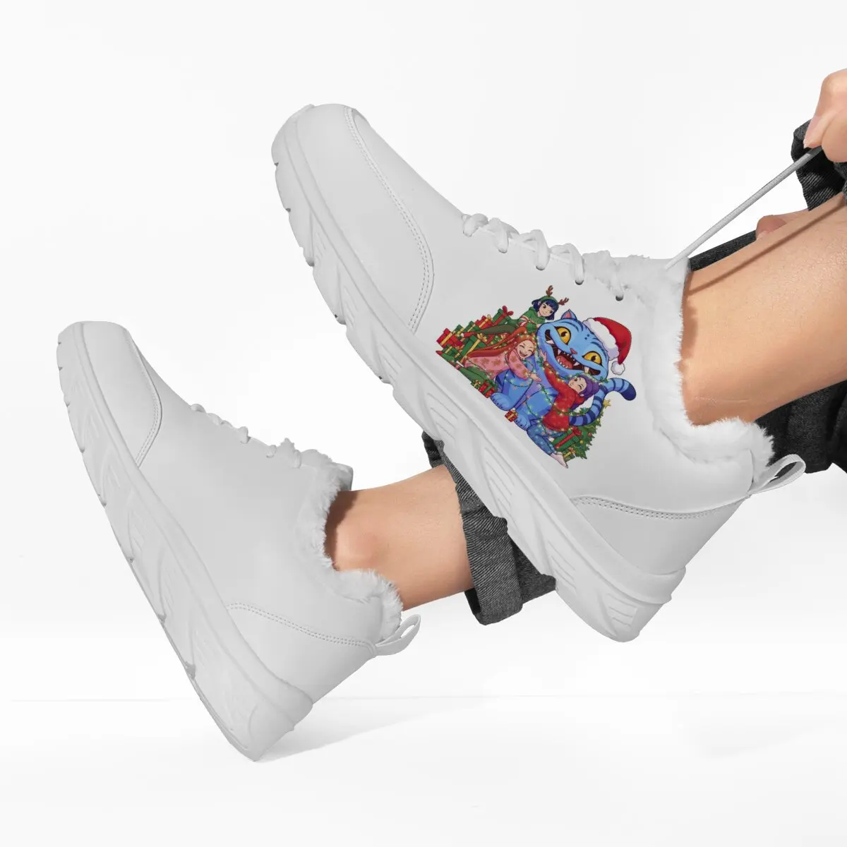 KPOP Animation Virtual Girl Group Witch Hunter Features Custom-made Casual Couple Lace-up Flat Sneakers with Fashionable Prints