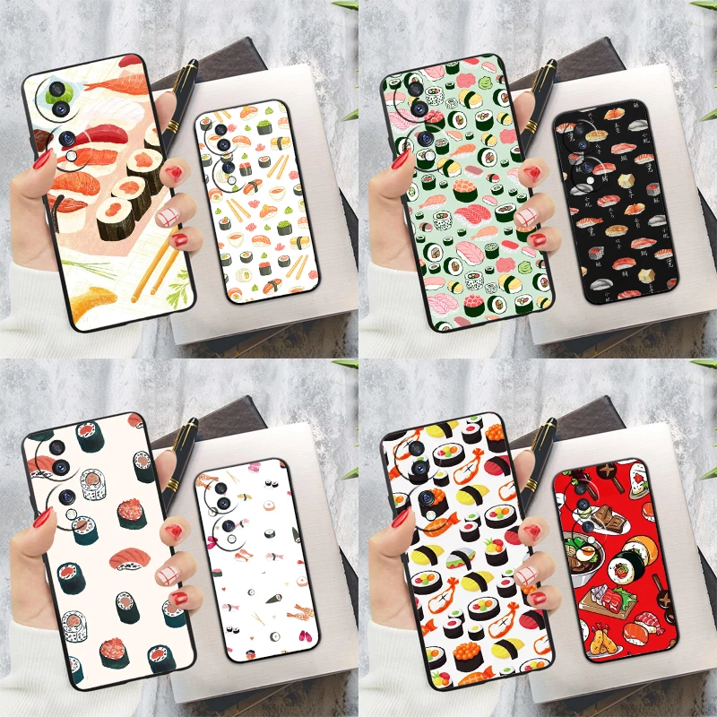 Kawaii Sushi Pattern Case For Honor 200 Pro X9c X9a X8a X7a X6a X7 X8 X9 X8b X9b 50 70 90 Magic 5 6 Lite Cover