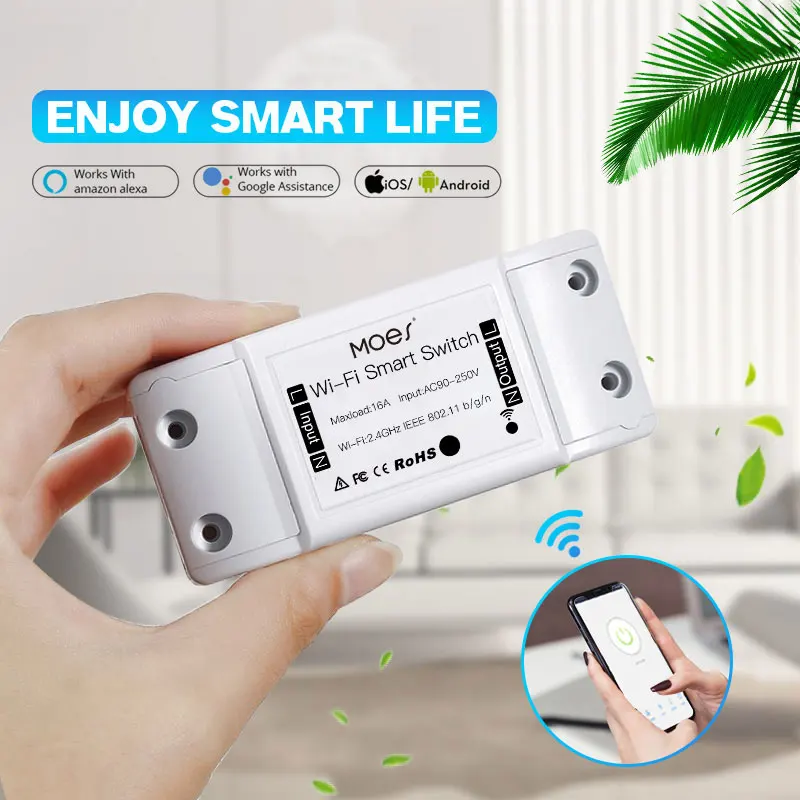 16A DIY WiFi Smart Light Switch Timer interruttore universale Smart Life APP telecomando Wireless funziona con Alexa Google Home