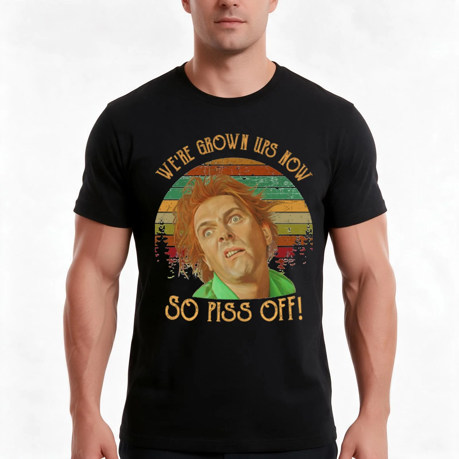 We're Grown Ups Now So Piss Off T-Shirt, Summer Casual Cotton Tee, Oversized Streetwear Tops, Vintage Graphic Print, 100% Cotton