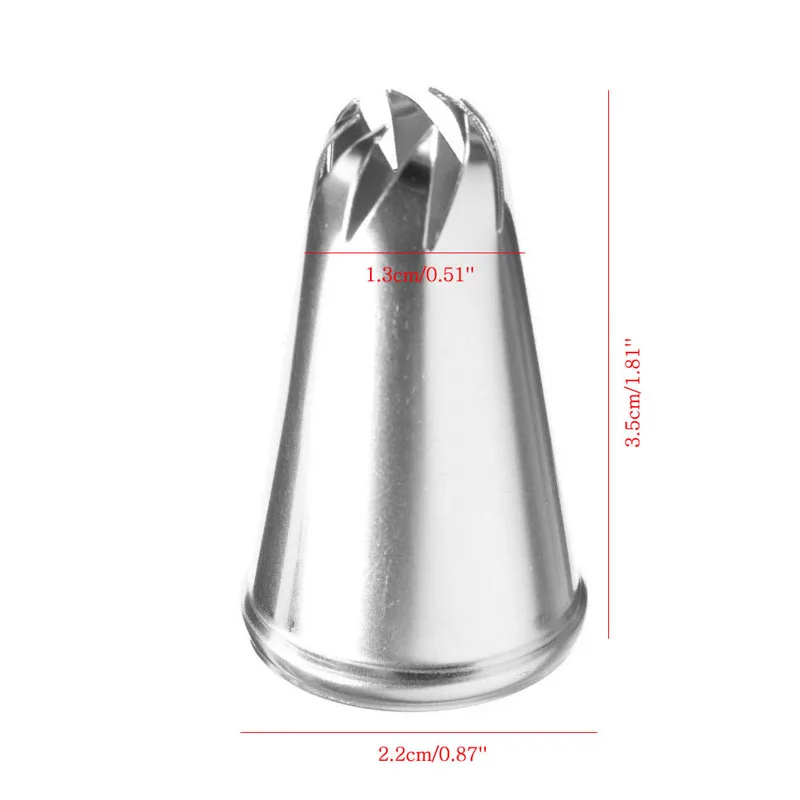 R1WA Stainless Steel Eight Teeth Drop Rose Flower Piping Tips Nozzle Tool