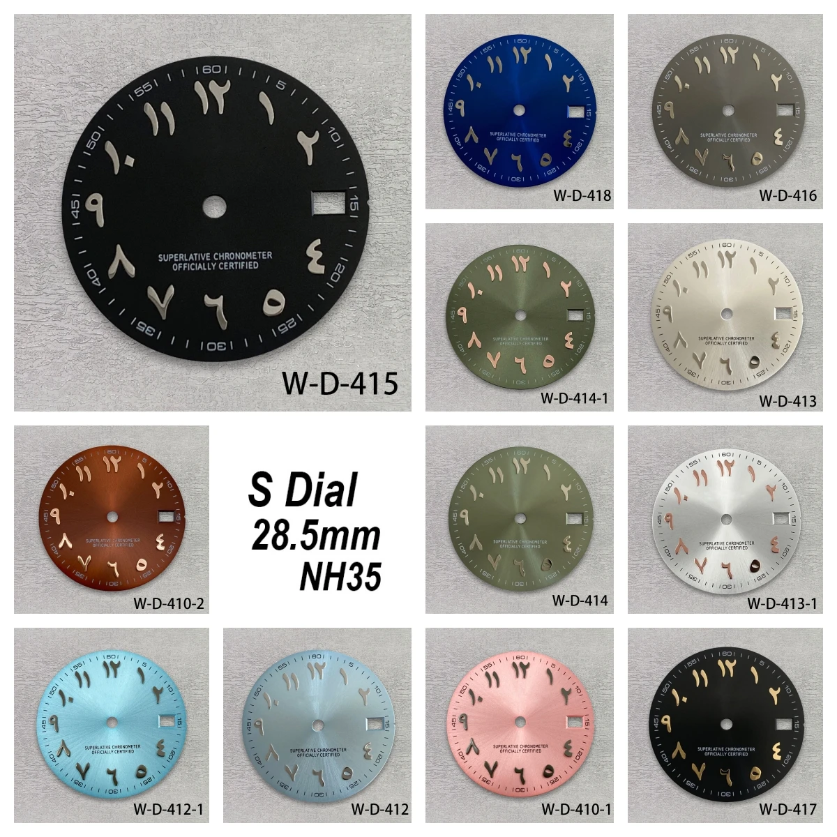 

28.5mm S Logo Arab Dial Fit NH35/NH36 Japanese Automatic Movement High-Quality Sunray Dial Watch Modification Accessories