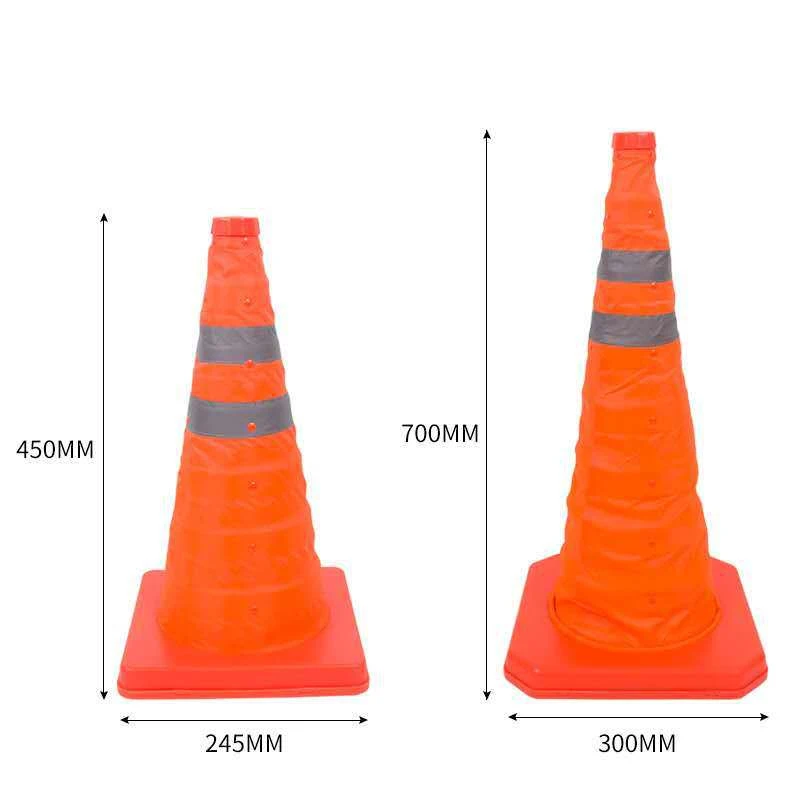 18/28inch Collapsible Reflective Traffic Safety Orange Cones Car Multipurpose Warning Cone for Accident Parking Driving Practice