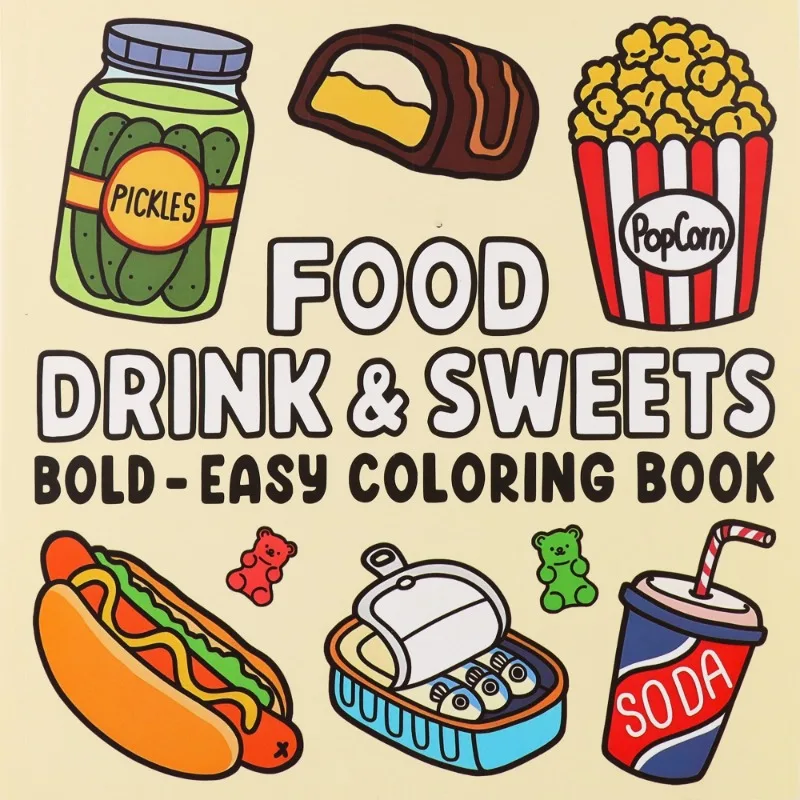 

Книжка-раскраска с изображением образца Хэллоуина FOOD DRINKAA и AWEETS для взрослых и подростков с очаровательными моторошными существами, подарок для рисования