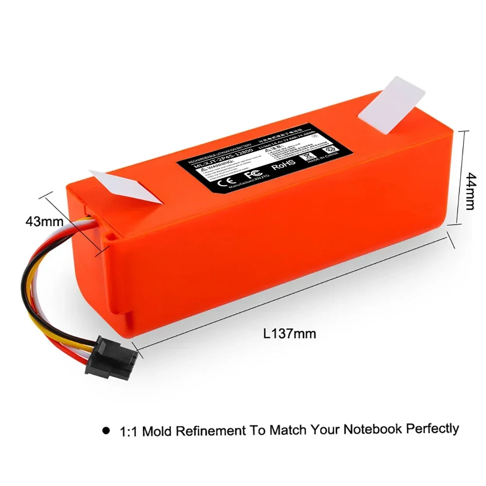 14.4V BRR-2P4S-5200S Robotic Vacuum Cleaner Replacement Battery For Xiaomi Roborock S55 S60 S65 S50 S51 S5 1S 1ST MAX S6 Parts