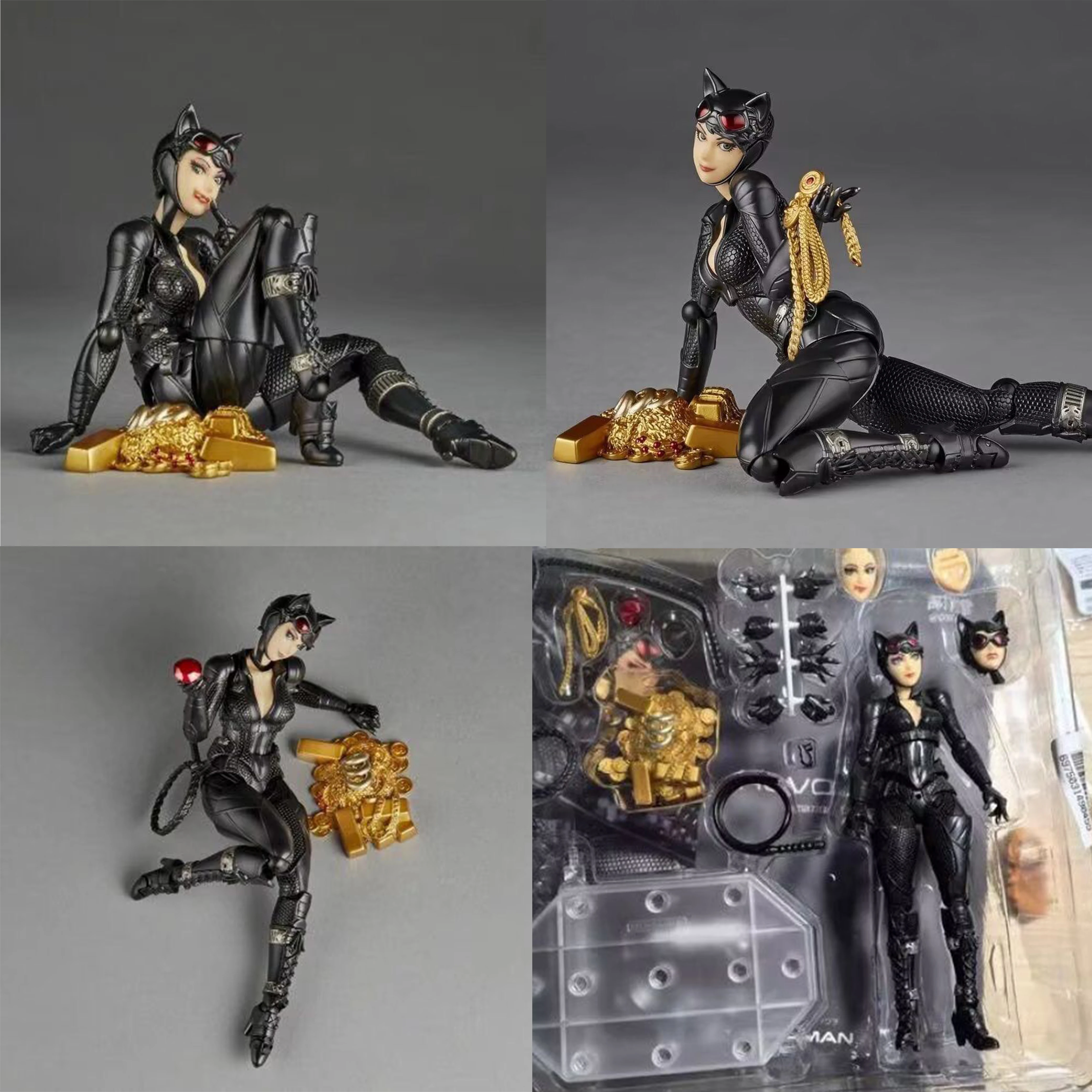 

Kaiyodo Revolve Catwoman Action Figure - Female Warrior Full Set Anime Collectible Doll High-Quality Toys for Fans And Gifts