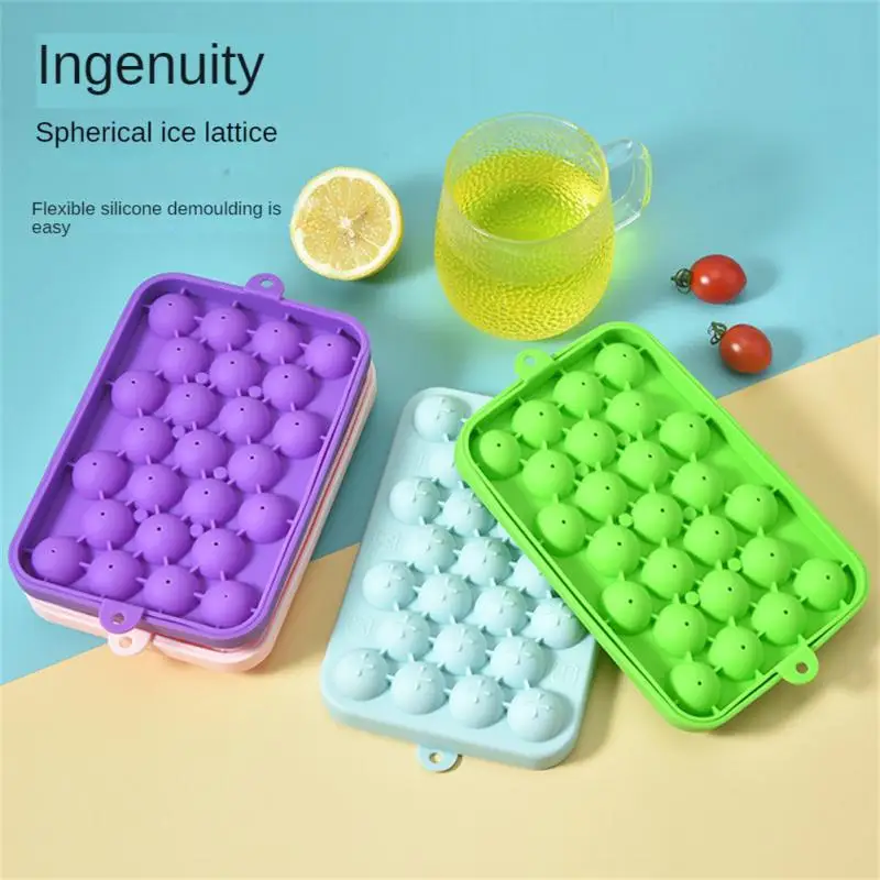 

25 Grids Silicone Ice Grid Ball Ice Cube Mold With Cover Ice Storage Box Easy To Demould Bar Home Party Kitchen Tools